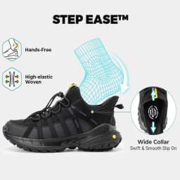 FitVille Wide Slip On Shoes For Men Walking Hiking Shoe Outdoor Trekking Loafer Arch Support Slip Resistant Wide Toe Box