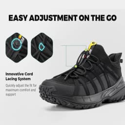 FitVille Wide Slip On Shoes For Men Walking Hiking Shoe Outdoor Trekking Loafer Arch Support Slip Resistant Wide Toe Box