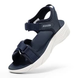 FitVille Wide Women'S Summer Sandals With Arch Support Lightweight Bohemian Casual Beach Wedge Sandals With Adjustable Strap