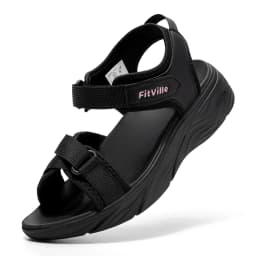 FitVille Wide Women'S Summer Sandals With Arch Support Lightweight Bohemian Casual Beach Wedge Sandals With Adjustable Strap
