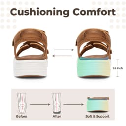 FitVille Wide Women'S Summer Sandals With Arch Support Lightweight Bohemian Casual Beach Wedge Sandals With Adjustable Strap