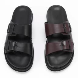 Source Factory Men's Sandals Non-slip Calf Leather Slides Men Beach Slippers Ourdoor Shoes