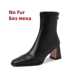 FEDONAS New Women Genuine Leather High Heels Ankle Boots Zipper Short Socks Boots Female Autumn Elegant Office Boots Boots