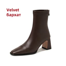 FEDONAS New Women Genuine Leather High Heels Ankle Boots Zipper Short Socks Boots Female Autumn Elegant Office Boots Boots
