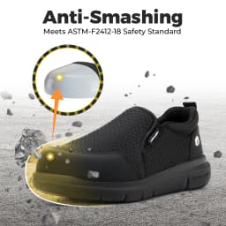 Fitville Wide Fit Mens Steel Toe Work Anti‑Smashing Anti‑Puncture Non‑Slip Safety Shoes For Construction Industrial Workplace