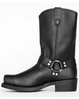 Retro Cowboy Boots Men Mid Calf Western Boots Men Pu Leather Boots Man Slip On Shoes Winter Knight Boots Booties Plus Size 39-48