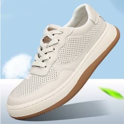 DIMANYU 2026 New Summer Men's Mesh Shoes Genuine Leather Fashion Lace-Up Casual Flat Non-Slip Sneakers Men