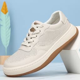 DIMANYU 2026 New Summer Men's Mesh Shoes Genuine Leather Fashion Lace-Up Casual Flat Non-Slip Sneakers Men