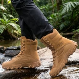 Men Tactical Boot Outdoor Ultrallight Safety Waterproof Breathable Lace Up Male Hunting Boots Army Boots Anti-Slip High Quality