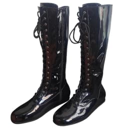 Hogan Yellow Black Wrestling Boots Pro Lace Up High Top Leather Mens Ring Costume Boots Wrestling Shoes