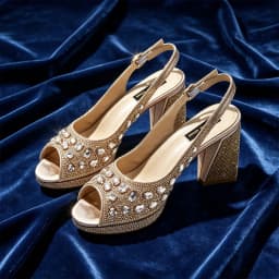 2025 New Rhinestone Design African-Inspired Shoe and Bag Set Olive Toe-Exposing Comfortable Women's High Heels Trending on INS