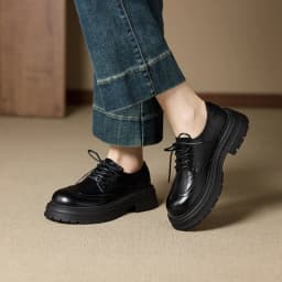 Genuine Leather Women's Oxford Shoes Luxury Handmade 2026 Autumn New Fashion British Style Elegant Black Casual Shoes Woman