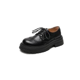 Genuine Leather Women's Oxford Shoes Luxury Handmade 2026 Autumn New Fashion British Style Elegant Black Casual Shoes Woman