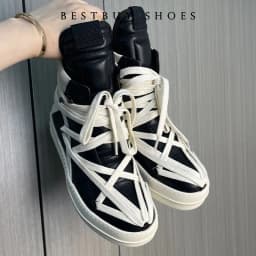 Size 38-46 Cross Strap High Top Sneakers PlatformMen's Casual Boot Shoes Women Sneakers Designer Flats Ankle Botas