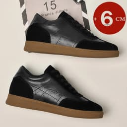Man Vintage Elevator Shoes Height Increase Insole 6cm Taller Lift Sneakers Shoes Men Leisure Fashion Sports Casual Shoes