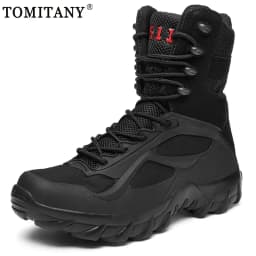 Man Tactical Military Boots Winter Men Work Safty Shoes Special Force Desert Combat Army Boots Outdoor Ankle Hiking Shoes