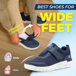 FitVille Men's Extra Wide Width Diabetic Shoes Lightweight Walking Casual Shoes for Swollen Feet Neuropathy Pain Relief