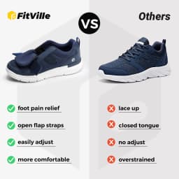 FitVille Men's Extra Wide Width Diabetic Shoes Lightweight Walking Casual Shoes for Swollen Feet Neuropathy Pain Relief