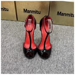 New 12cm Pointed Slender Heel T-shaped Fish Mouth High-heeled Shoes with A Single Buckle and Exposed Toe Sexy Sandals
