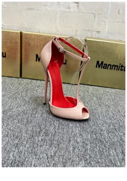 New 12cm Pointed Slender Heel T-shaped Fish Mouth High-heeled Shoes with A Single Buckle and Exposed Toe Sexy Sandals