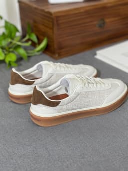 Summer Linen GAT Sneakers Vintage Old Money German Army Trainers White Genuine Leather Breathable Soft Casual Board Shoes