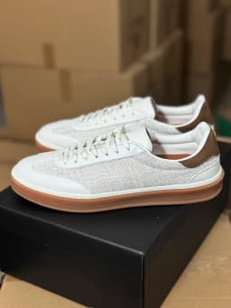 Summer Linen GAT Sneakers Vintage Old Money German Army Trainers White Genuine Leather Breathable Soft Casual Board Shoes