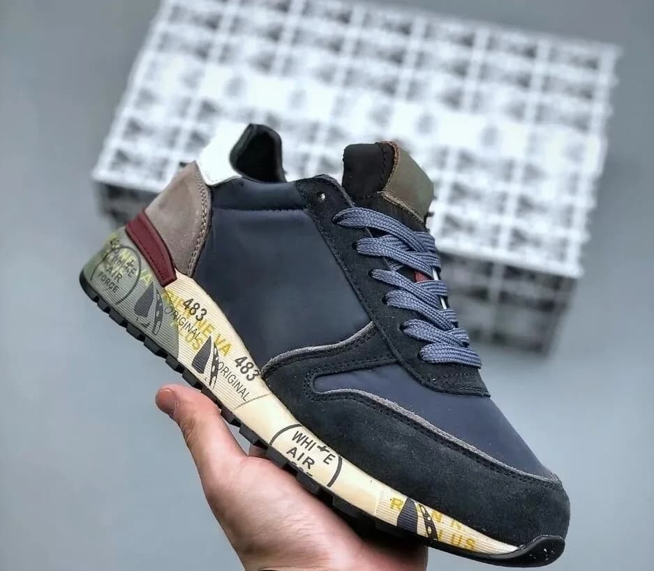 2026 New Fashion luxury platform casual shoes men's layer leather denim leather Migland Steven outdoor training ‮seohS premiataeS