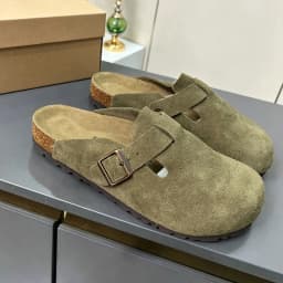 Premium Real Suede Leather Mule Clogs, All Gender Casual Footwear with Soft Cork Sole, Sizes 34 to 48 for Male & Female