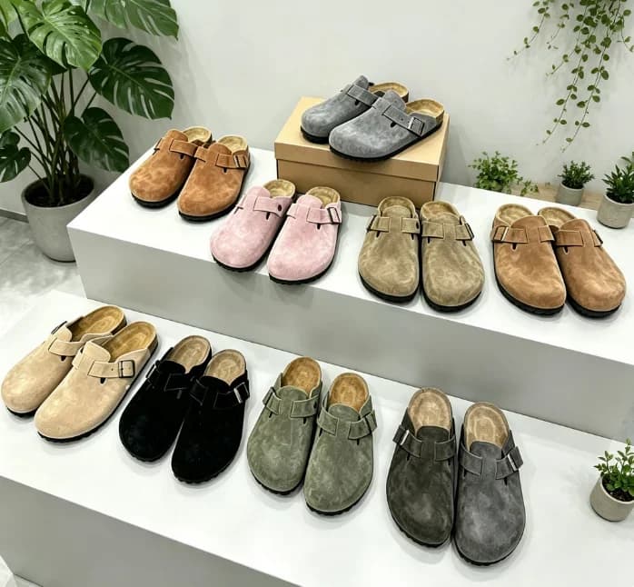 Premium Real Suede Leather Mule Clogs, All Gender Casual Footwear with Soft Cork Sole, Sizes 34 to 48 for Male & Female