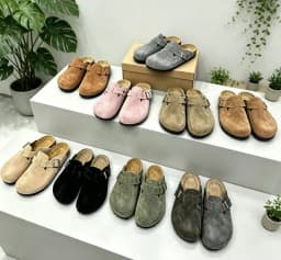 Premium Real Suede Leather Mule Clogs, All Gender Casual Footwear with Soft Cork Sole, Sizes 34 to 48 for Male & Female