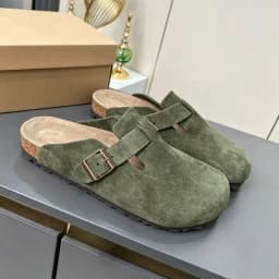 Premium Real Suede Leather Mule Clogs, All Gender Casual Footwear with Soft Cork Sole, Sizes 34 to 48 for Male & Female