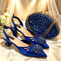 Elegant Italian Designer Women's Heel and Bag Set - Comfortable Red Shoes Adorned with Rhinestones for Parties