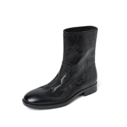 SmallHut New Trend Women Autumn Winter Genuine Cow Leather Ankle Boots Black Low Heels Round Toe Fashion Slip-on LowLoad Boots