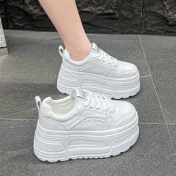 Ladies Heightening Thick Bottom Sneakers Breathable Fashionable Casual Platform Shoes New Style Flatform Loafers