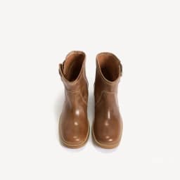 Women's causal dress brown/black ankle boots chunky heel leather round toe winter new in luxury designer booties comfy shoes