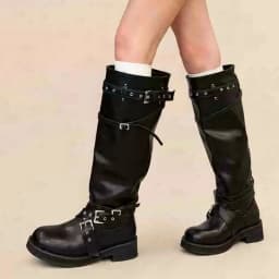 Eilyken Street Design Multi Belt Metal Buckle Knee-High Boots Women Low Heels Shoes Fashion Hot Girl Motorcycle Knight Booties