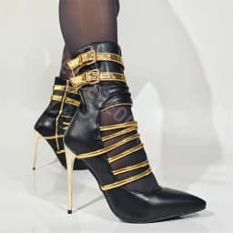 Pointed Toe Hollow Belt Buckle Stilettos 2026 Autumn New Banquet Sexy Ladies Short Boots Mixed Color Fashion Casual Shoes