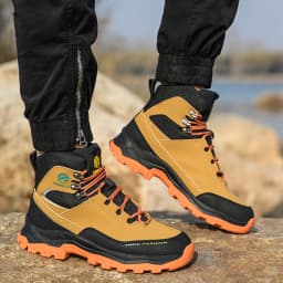 Waterproof Composite Toe Work Boots Puncture-Proof Non-Slip Breathable Comfort Fit for Warehouse Use Mne's Anti-smash Work Boots