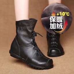Explosive retro original leather short boots warm leather boots 2025 Spring and Autumn new low heeled women's boots