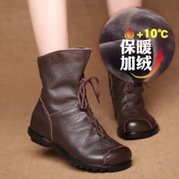 Explosive retro original leather short boots warm leather boots 2025 Spring and Autumn new low heeled women's boots