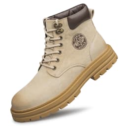 Men's High‑Top Combat Boots Retro Suede Work Ankle Boots Lace‑Up Thick Sole Non‑Slip Casual Outdoor Hiking Booties for Men