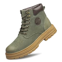 Men's High‑Top Combat Boots Retro Suede Work Ankle Boots Lace‑Up Thick Sole Non‑Slip Casual Outdoor Hiking Booties for Men