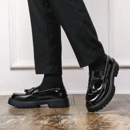 Fashion New Tassel Loafers Men's White Casual Leather Shoes Brand British Style Thick Soled Comfort Walking Business Men's Shoes