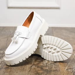 Fashion New Tassel Loafers Men's White Casual Leather Shoes Brand British Style Thick Soled Comfort Walking Business Men's Shoes