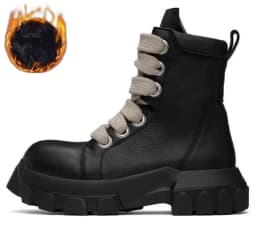Size 37-45 pu Leather Men women Ankle Boots Jumbo Wide Lace lovers Short Boots Dark Street Style Lace-up Men Modern Boots