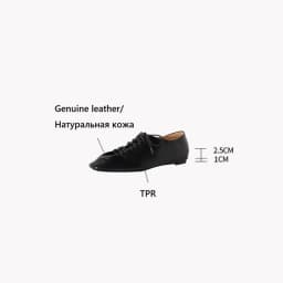 NEW Spring/Autumn Women Pumps Genuine Leather Shoes for Women Square Toe Low Heel Shoes Concise Women Loafers Lace-up Daily Shoe