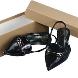 CH Women's Patent Leather Slingback Pumps Pointed Toe High Heels with Metal Buckle Fashion Dress Shoes for Wedding