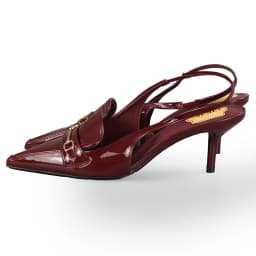 CH Women's Patent Leather Slingback Pumps Pointed Toe High Heels with Metal Buckle Fashion Dress Shoes for Wedding
