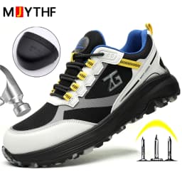 High-quality Work Sneakers For Men Safety Shoes European Standards Protective Shoes Puncture-Proof Steel Toe Shoes Work Boots