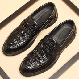 Top Quality Crocodile Print Genuine Leather Men Elevator Shoes Flat/6CM Height Increasing Loafers Man Casual Busincess Moccasins